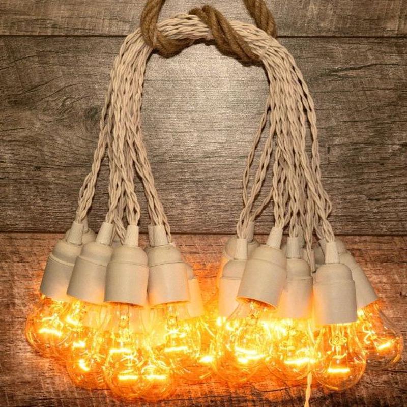 Гирляндa-ретро сосулька на витом проводе 11 патронов без ламп 5 м (23667)