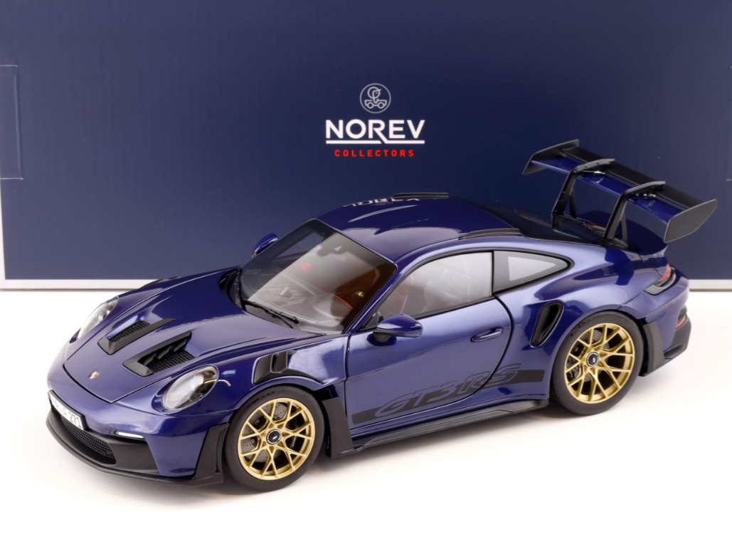 Модель автомобіля Norev 1:18 Porsche 911 992 GT3 RS Coupe Gentian Blue Metallic (187363)