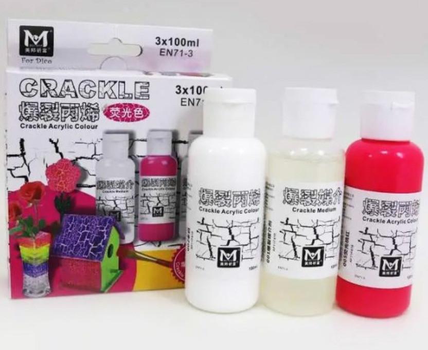 Акриловые краски ART RANGER для кракелюра Неон 3 цвета по 100 мл