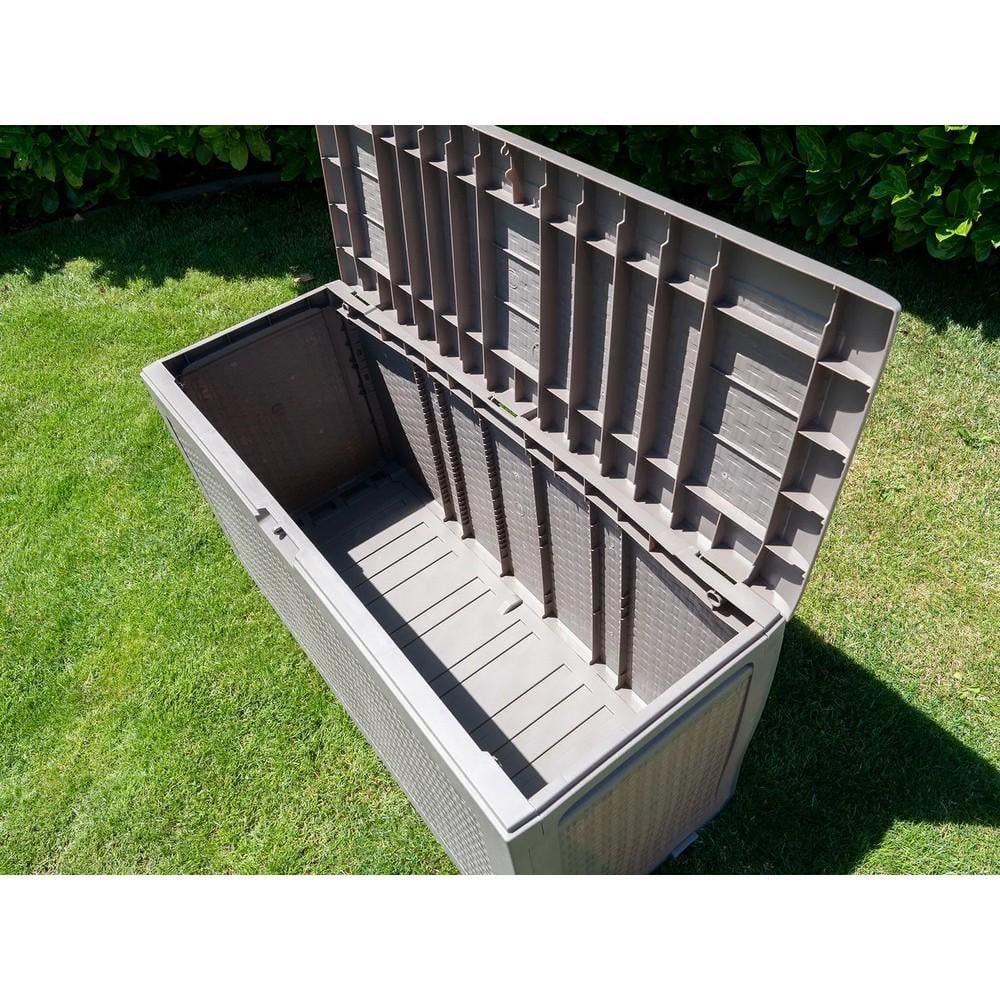Ящик-скринька садова Keter Samoa Rattan Box 270 л Капучино (247468) - фото 6