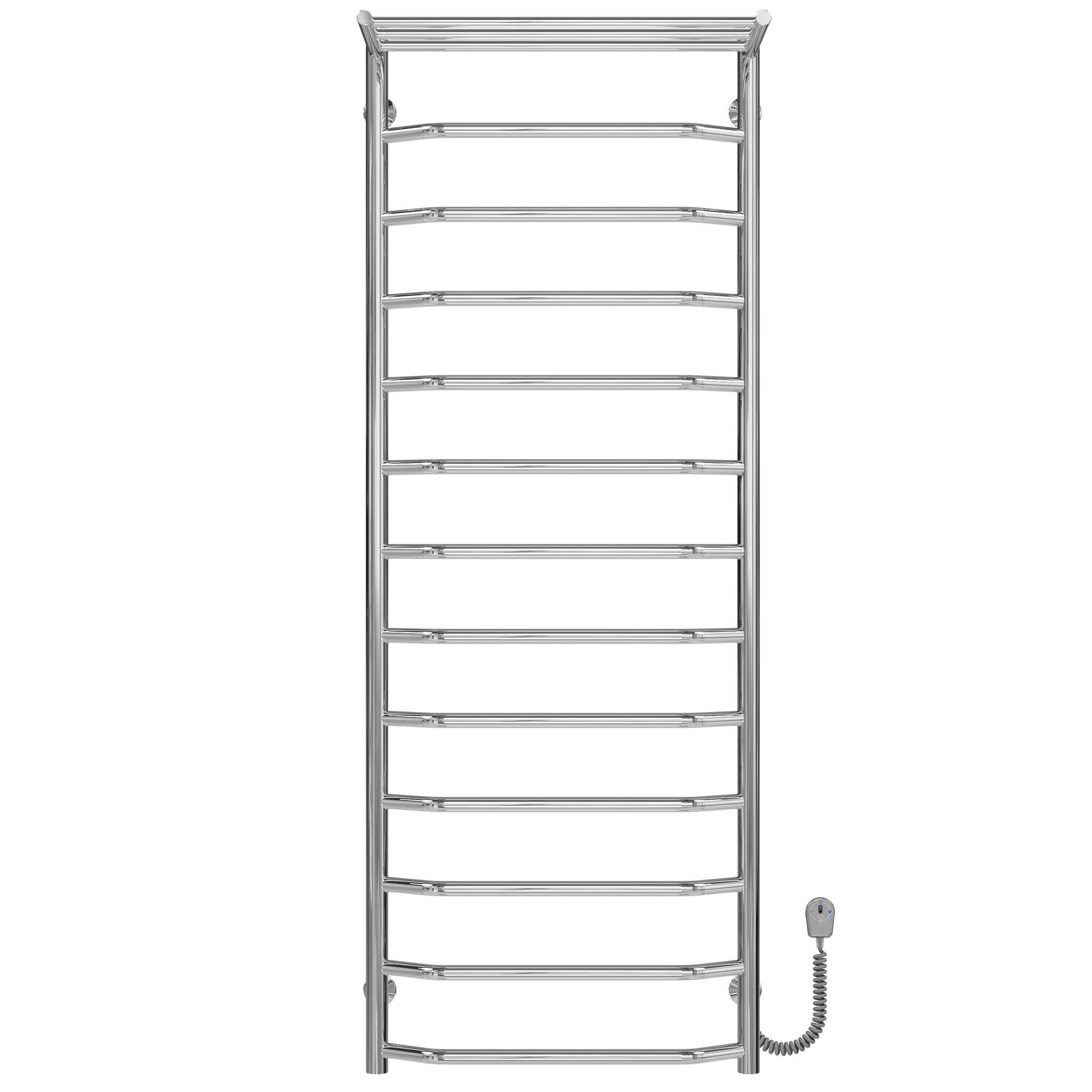 Полотенцесушитель электрический с полкой Deffi Трапеция П13 EF16 правое подключение нержавеющая сталь 500х1400 мм Хром (C.TP.140.50.13.ECR5)