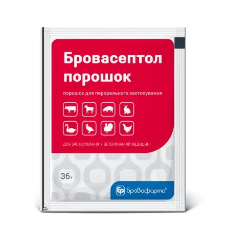 Препарат для животных антибактериальный Бровасептол широкого спектра порошок 36 г (арт. Б0040)
