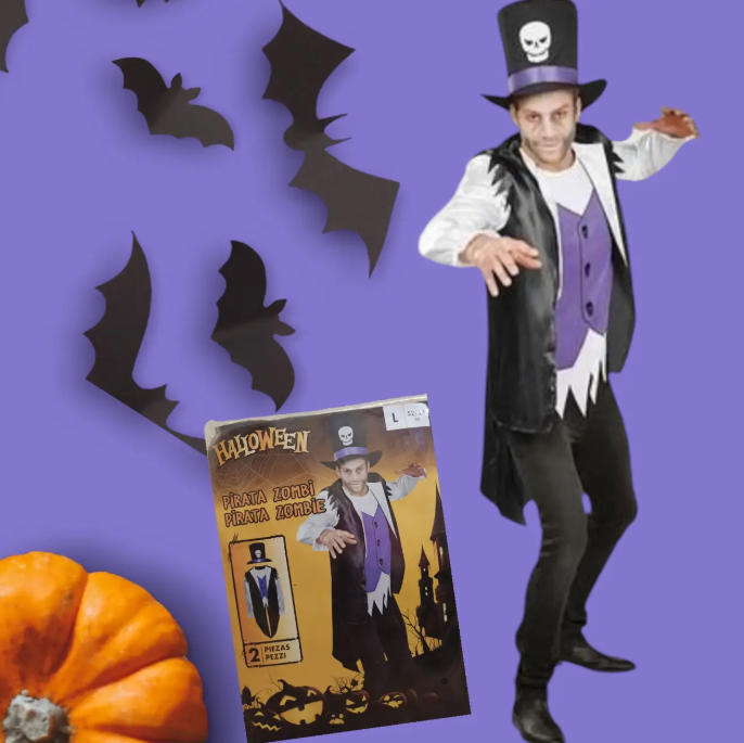 Костюм на Хэллоуин мужской Зомби Пират L Разноцветный (680080-L) - фото 2 Костюм на Хэллоуин мужской Зомби Пират L Разноцветный (680080-L) - фото 2