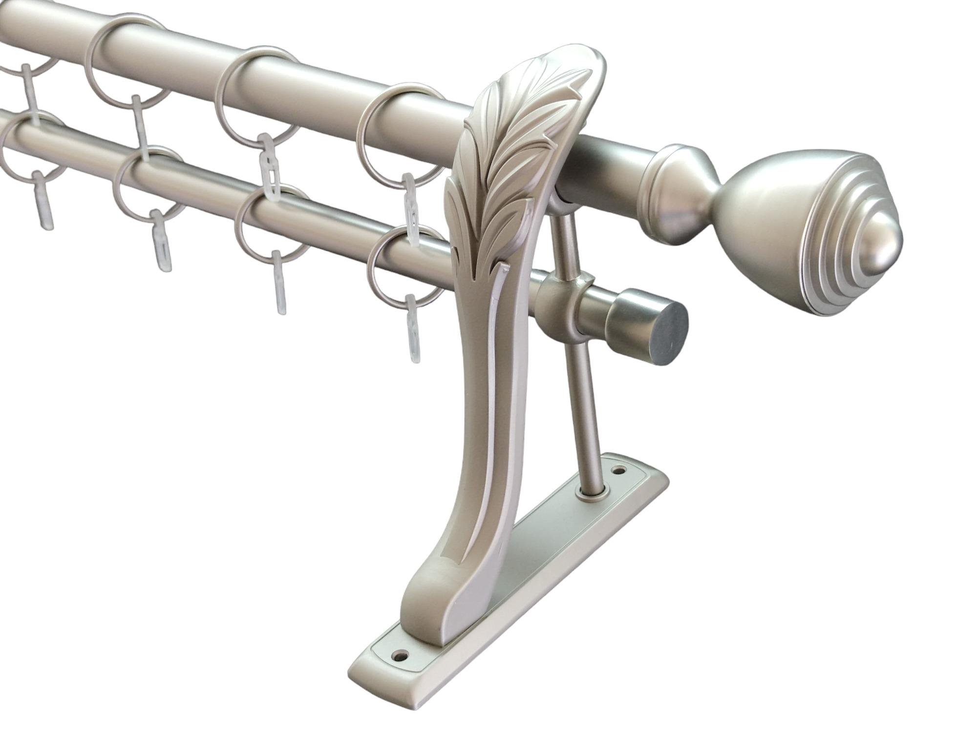 Карниз металевий Orvit Палаціо дворядний Ретро гладка труба 25/19 мм 160 см Сатин (1993650252)