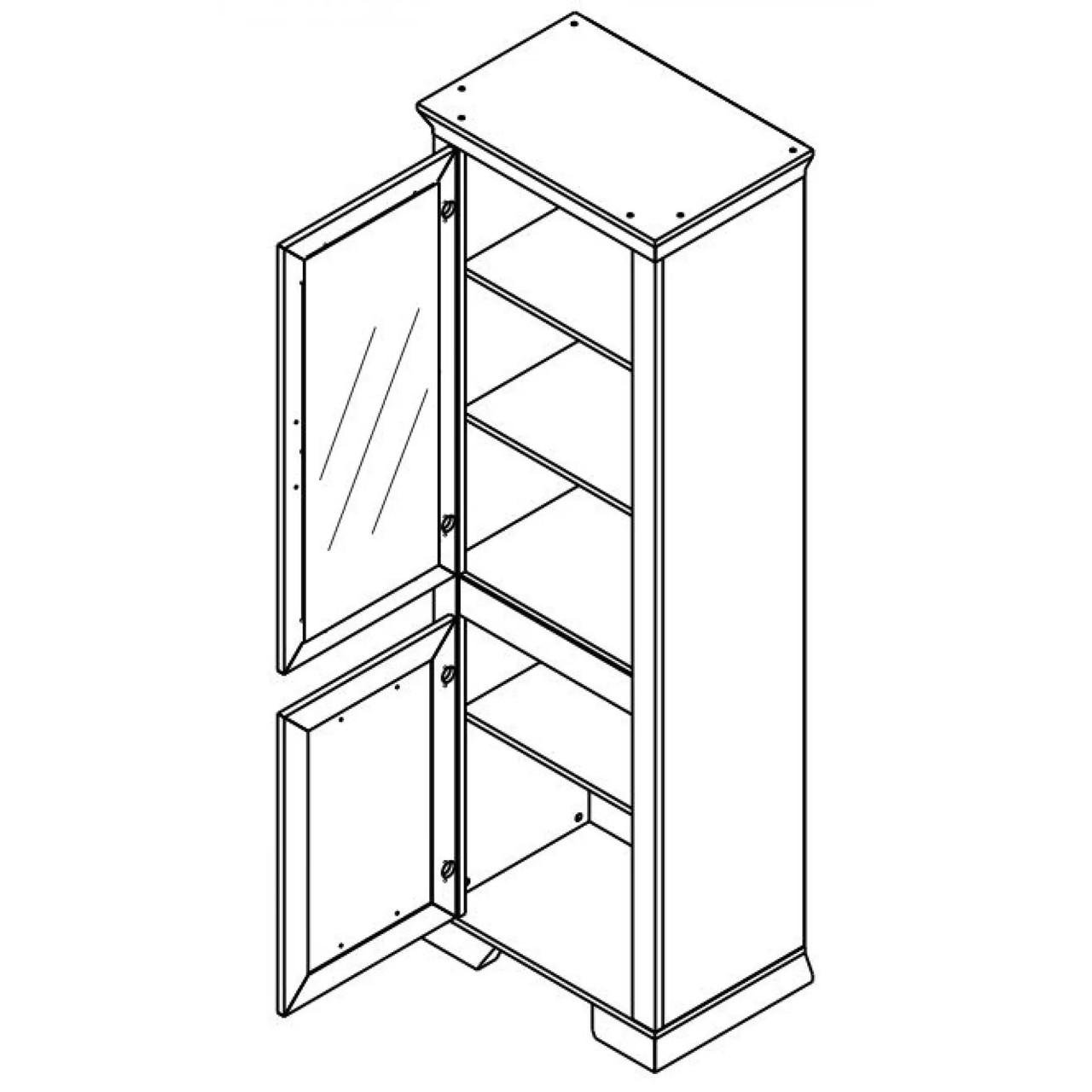 Пенал-вітрина Гербор Марсель REG1D1W Ясен сніжний/Дуб сонома трюфель (GRB-1065) - фото 2 Пенал-вітрина Гербор Марсель REG1D1W Ясен сніжний/Дуб сонома трюфель (GRB-1065) - фото 2
