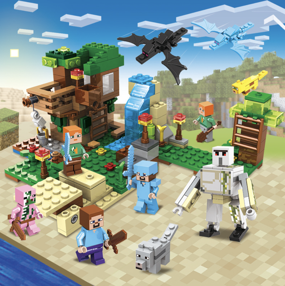 Конструктор My World Будинок біля водоспаду 379 деталей/персонажі/набір Майнкрафт (SJ8801) - фото 6