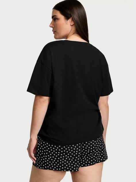 Піжама бавовняна футболка/шорти Victoria's Secret 100% Cotton Short Tee-jama Set XS Чорний (26811503D) - фото 2 Піжама бавовняна футболка/шорти Victoria's Secret 100% Cotton Short Tee-jama Set XS Чорний (26811503D) - фото 2