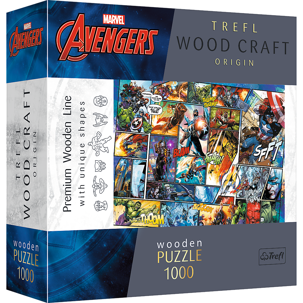 Пазли фігурні з дерева Trefl Комікси Марвел 1000 елементів (5900511201659 20165)