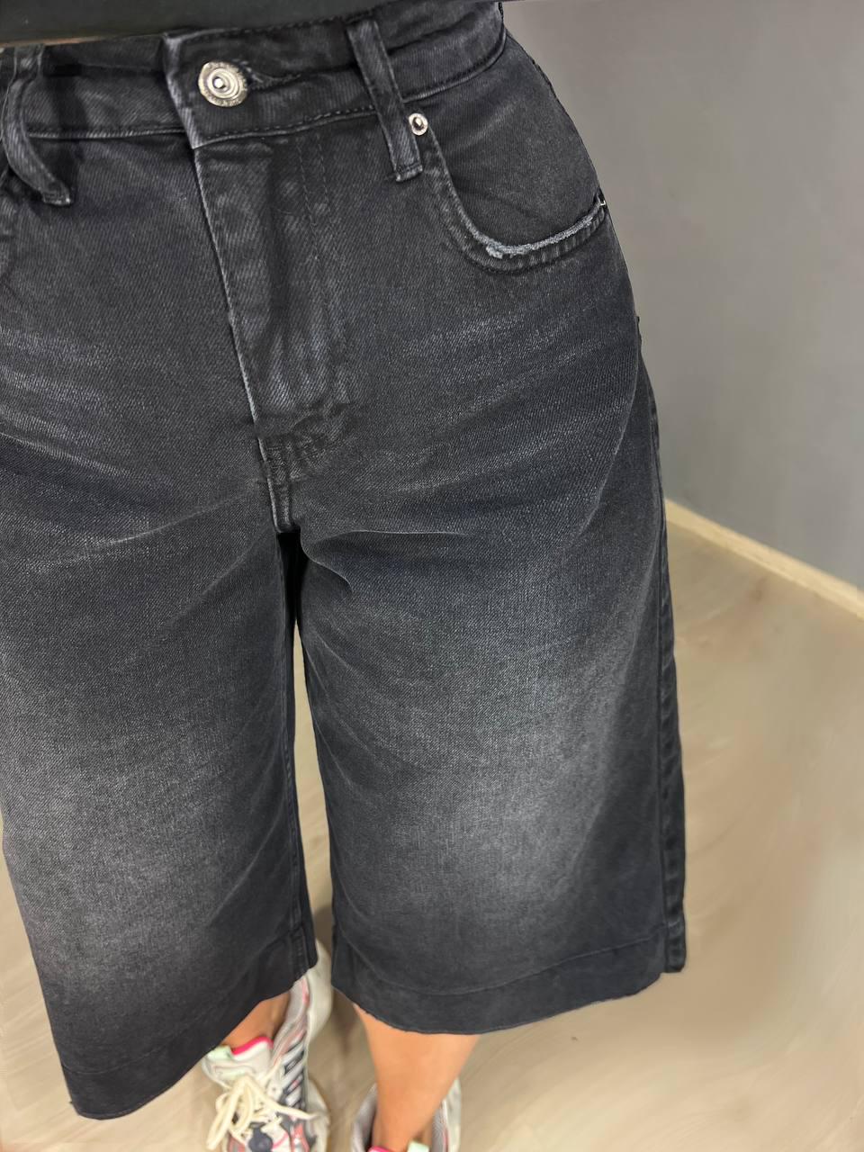 Шорты женские джинсовые Sherocco 400 бермуды длинные с высокой посадкой и манжетом р. 25 Черный (4261) - фото 10