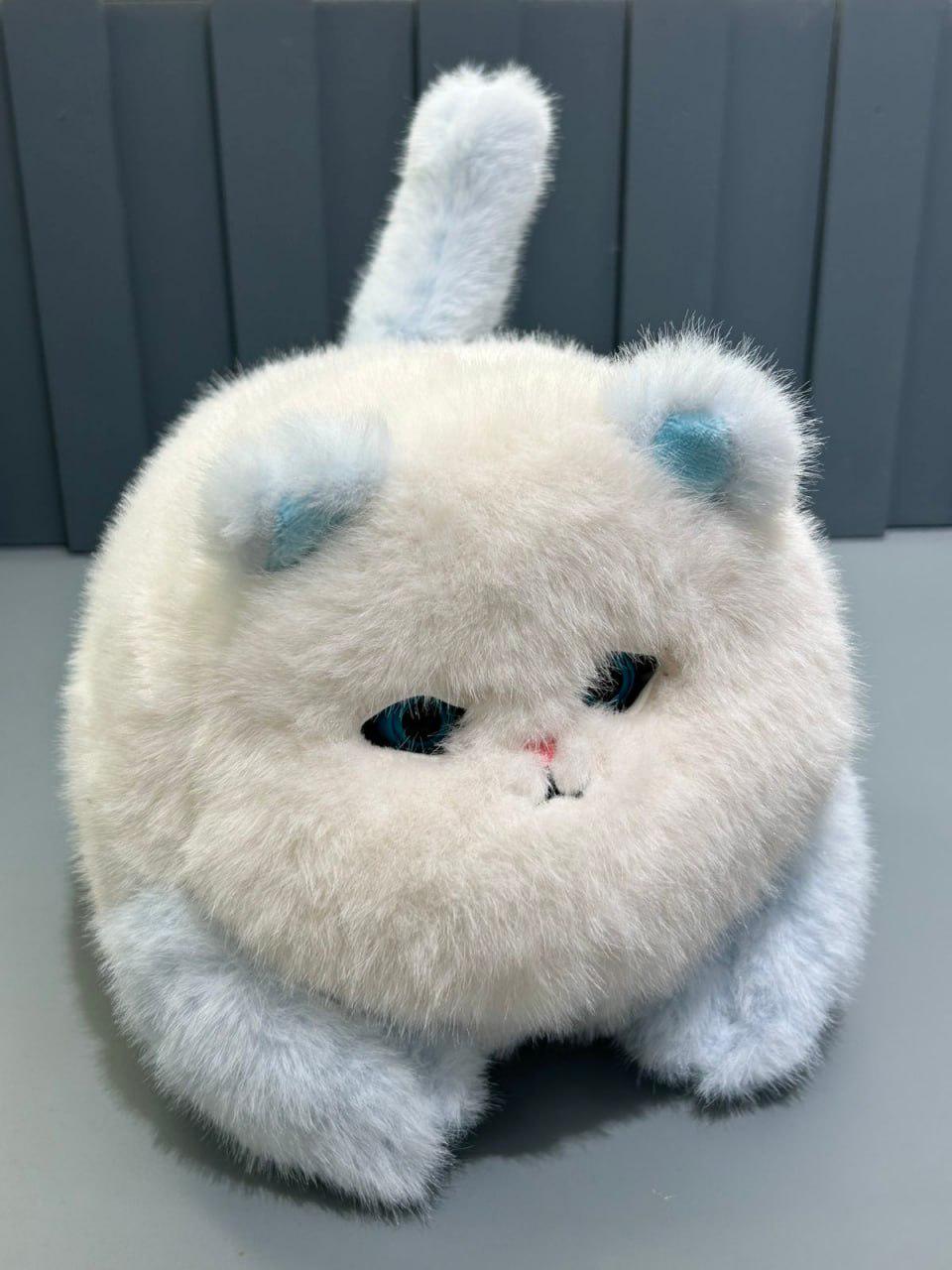 Интерактивный котенок Cute Cat сенсорный машет хвостиком/выдает звуковые эффекты Белый с голубым (M 6241 I UA)