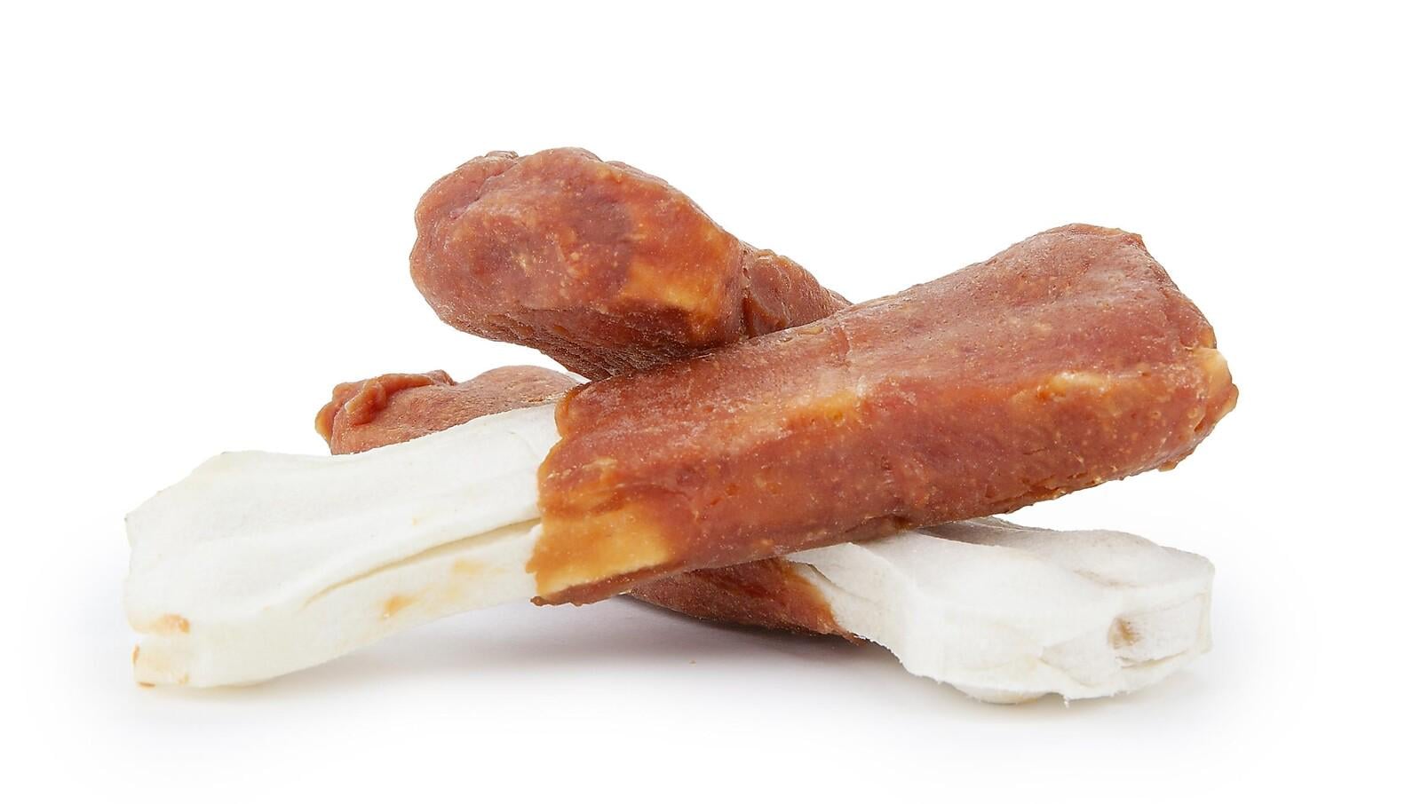 Кость кальцинированная с мясом курицы для собак Happet Snack из коровьей кожи 12,5 см 2 шт. (GM75 5907708632784)
