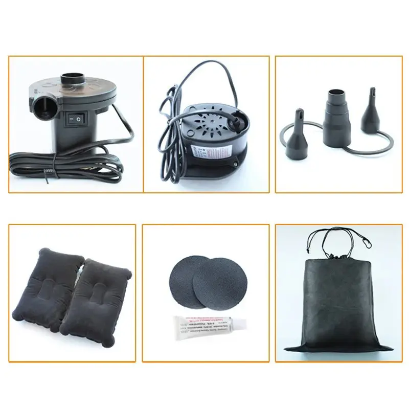 Матрац надувний в машину на заднє сидіння з насосом і окремою тумбою Чорний (1120) - фото 4