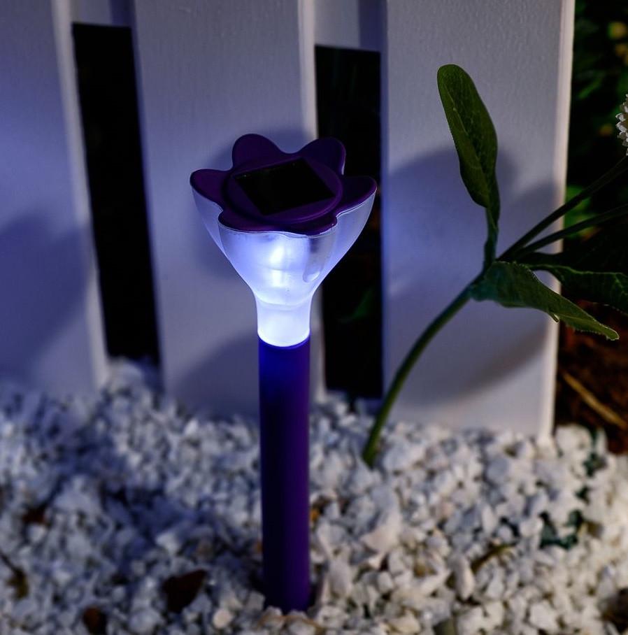 Садовый светильник Lemanso грунтовый на солнечной батарее с выключателем Фиолетовый (CAB116) - фото 3 Садовый светильник Lemanso грунтовый на солнечной батарее с выключателем Фиолетовый (CAB116) - фото 3