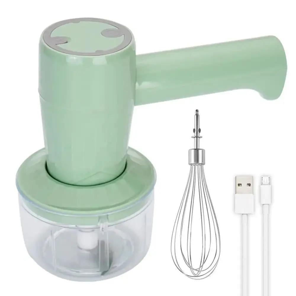 Миксер-мини аккумуляторный JY-161 ручной кухонный блендер измельчитель от USB Зеленый (9239)
