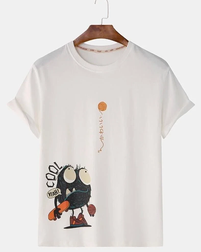 Футболка женская с принтом Pin-000-331 повседневная M Белый (2634324882)