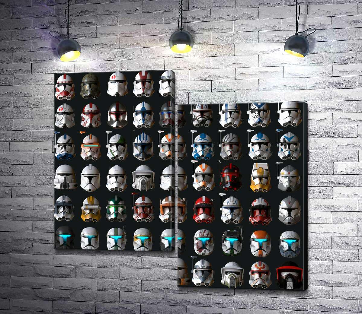 Модульная картина ArtPoster Цветные шлемы клонов из Звездных войн (Star Wars) 100x94 см Модуль №5 (000160)