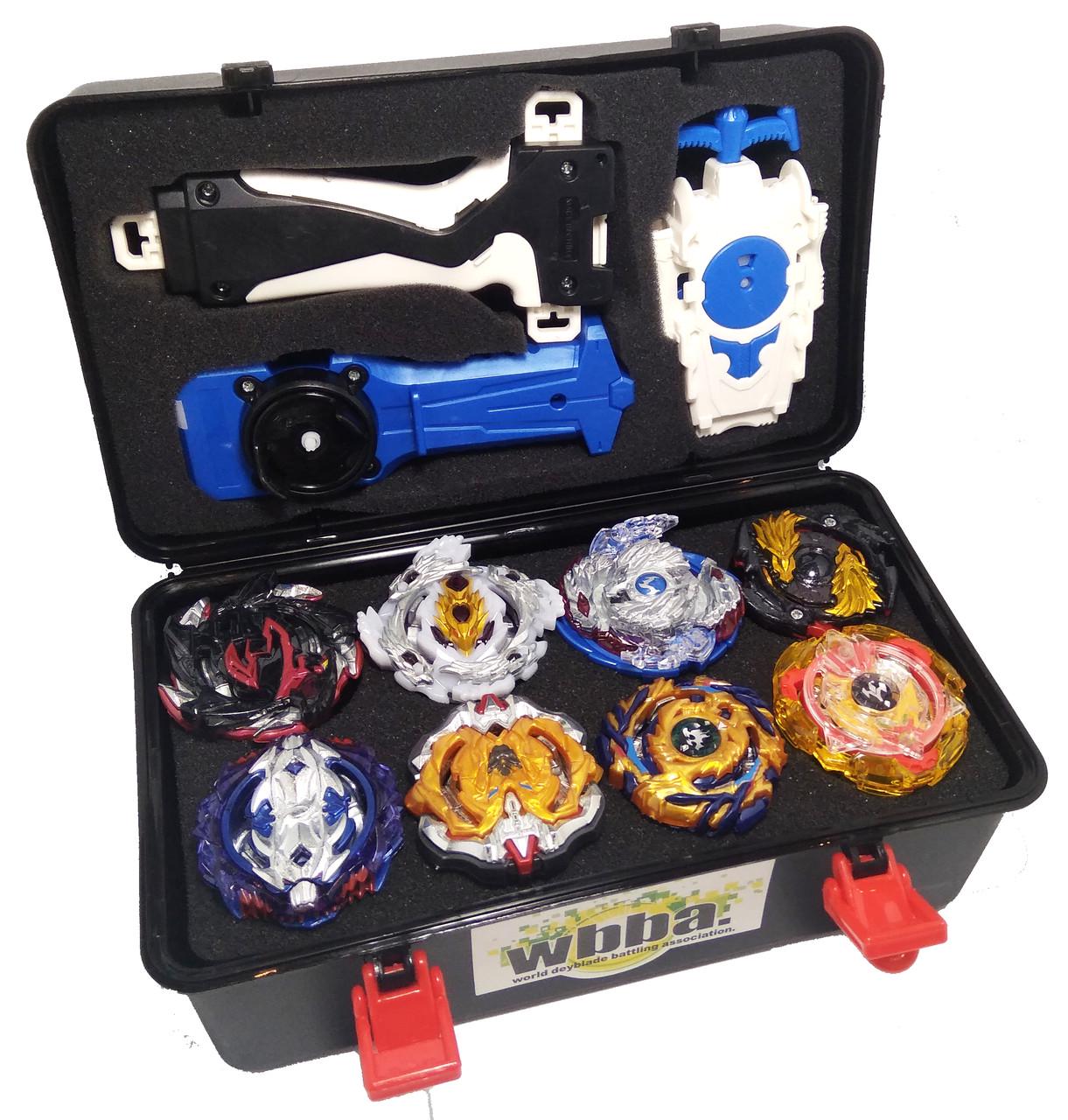 Бэйблейд бокс набор 8 бейблейдов/5 запускателей/кейс/2 лаунчера