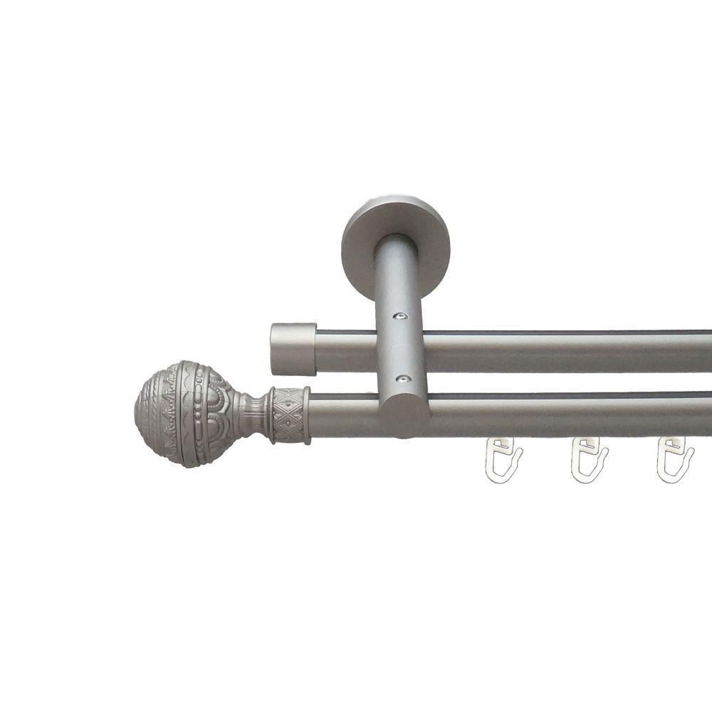 Карниз для штор Orvit Арабеска двухрядный профильный 19/19 мм 300 см Сатин (6300790)