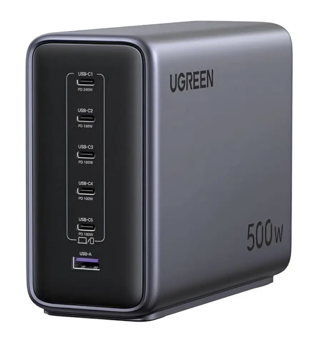 Зарядний пристрій UGREEN Nexode 500W 6-Port GaN Fast Charger X759 (55550) Зарядний пристрій UGREEN Nexode 500W 6-Port GaN Fast Charger X759 (55550)