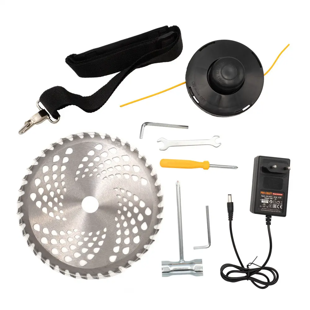 Триммер аккумуляторный бесщеточный ProCraft ATA40/2 с 2 аккумуляторами и зарядным устройством с ремнем - фото 11