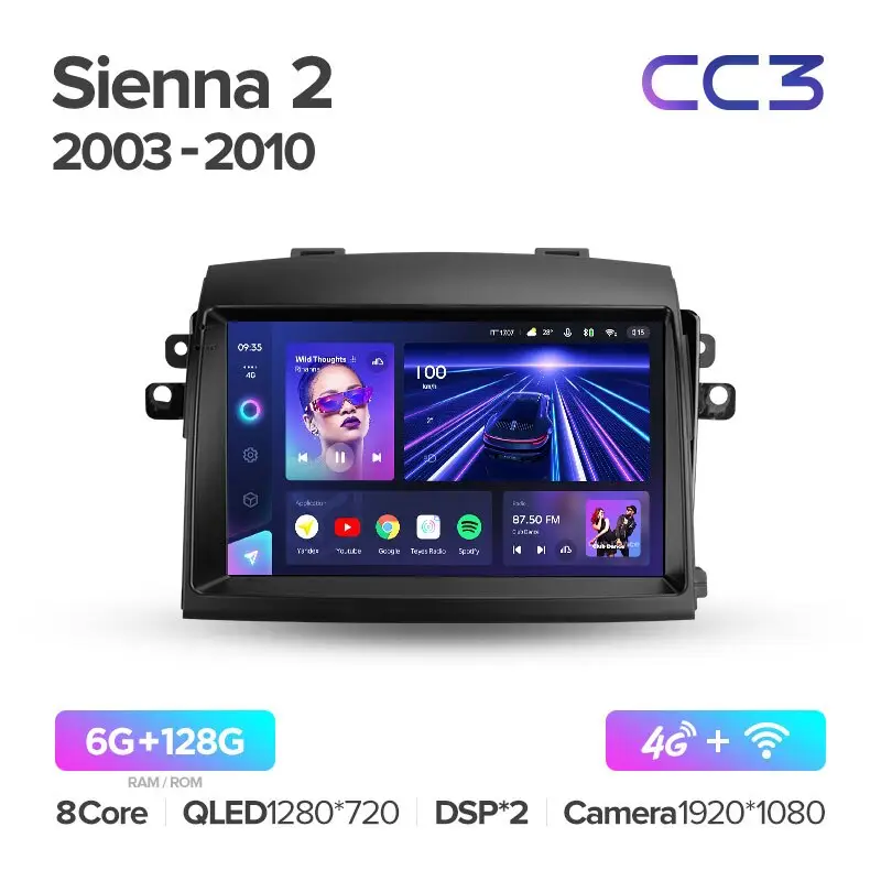 Автомагнитола штатная Teyes CC3 360° для Toyota Sienna 2 XL20 2003-2010 Android - фото 2 Автомагнитола штатная Teyes CC3 360° для Toyota Sienna 2 XL20 2003-2010 Android - фото 2