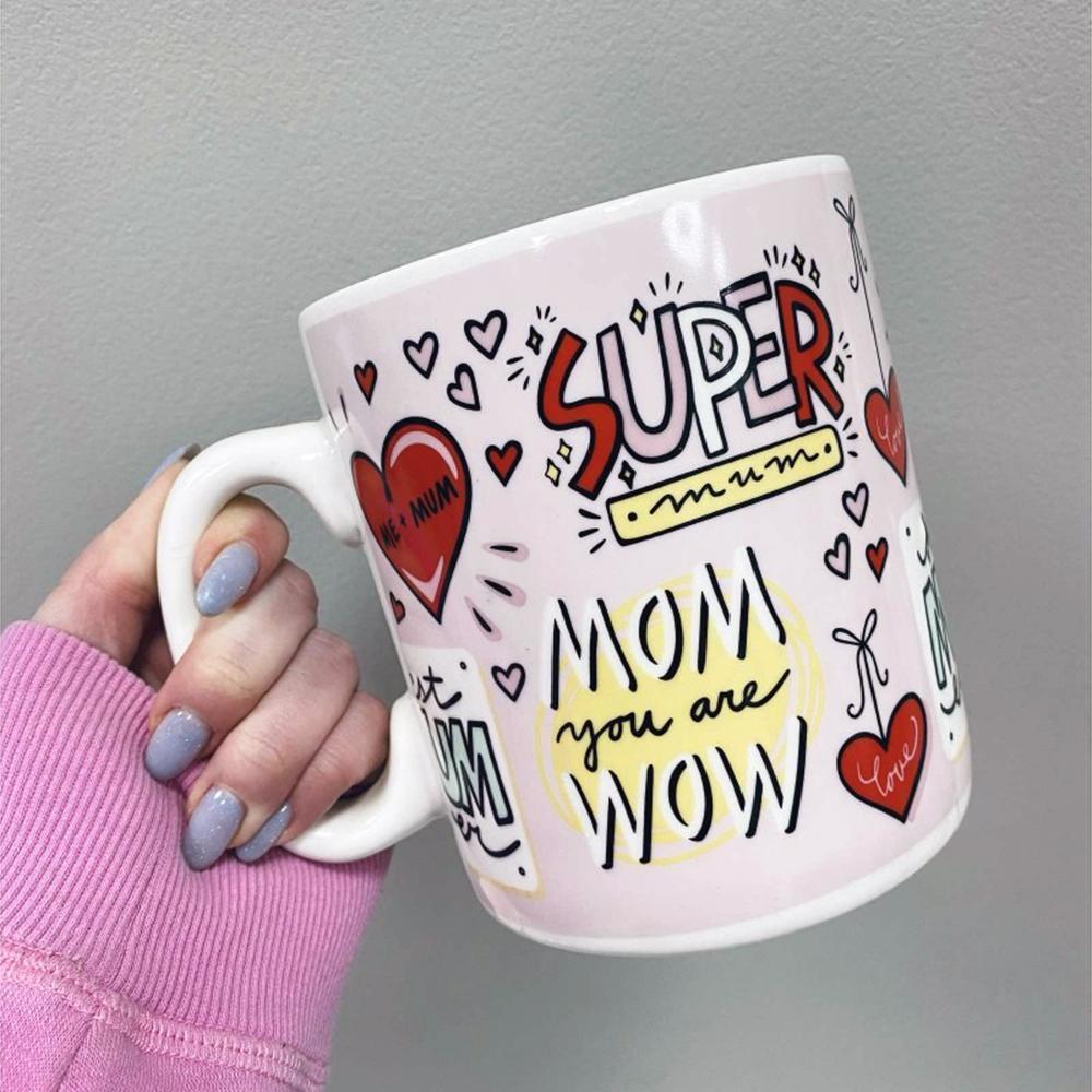 Кружка большая керамическая "The Best MOM in the world" 1 л Розовый - фото 8 Кружка большая керамическая "The Best MOM in the world" 1 л Розовый - фото 8