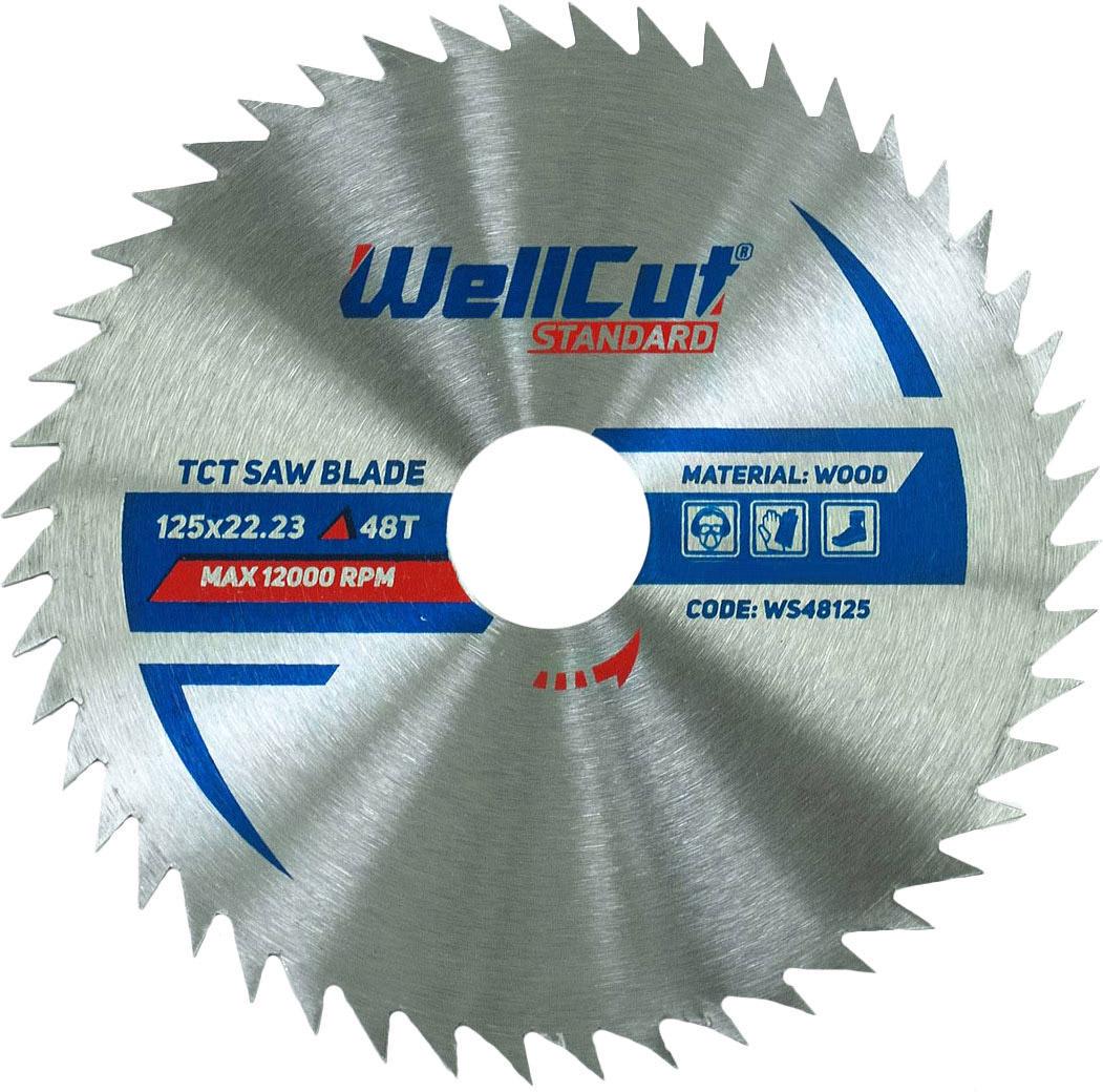 Диск пильный WellCut Standard 125x22,23 мм 48 зубьев (23453)
