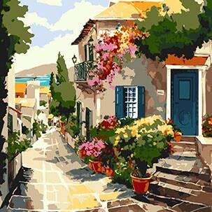 Картина по номерам Ideyka Дом у моря 40х40 см (2824287489)