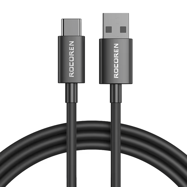 Кабель Rocoren 3A USB A-Type C 1 м Чорний (RCCXAT-JY01)