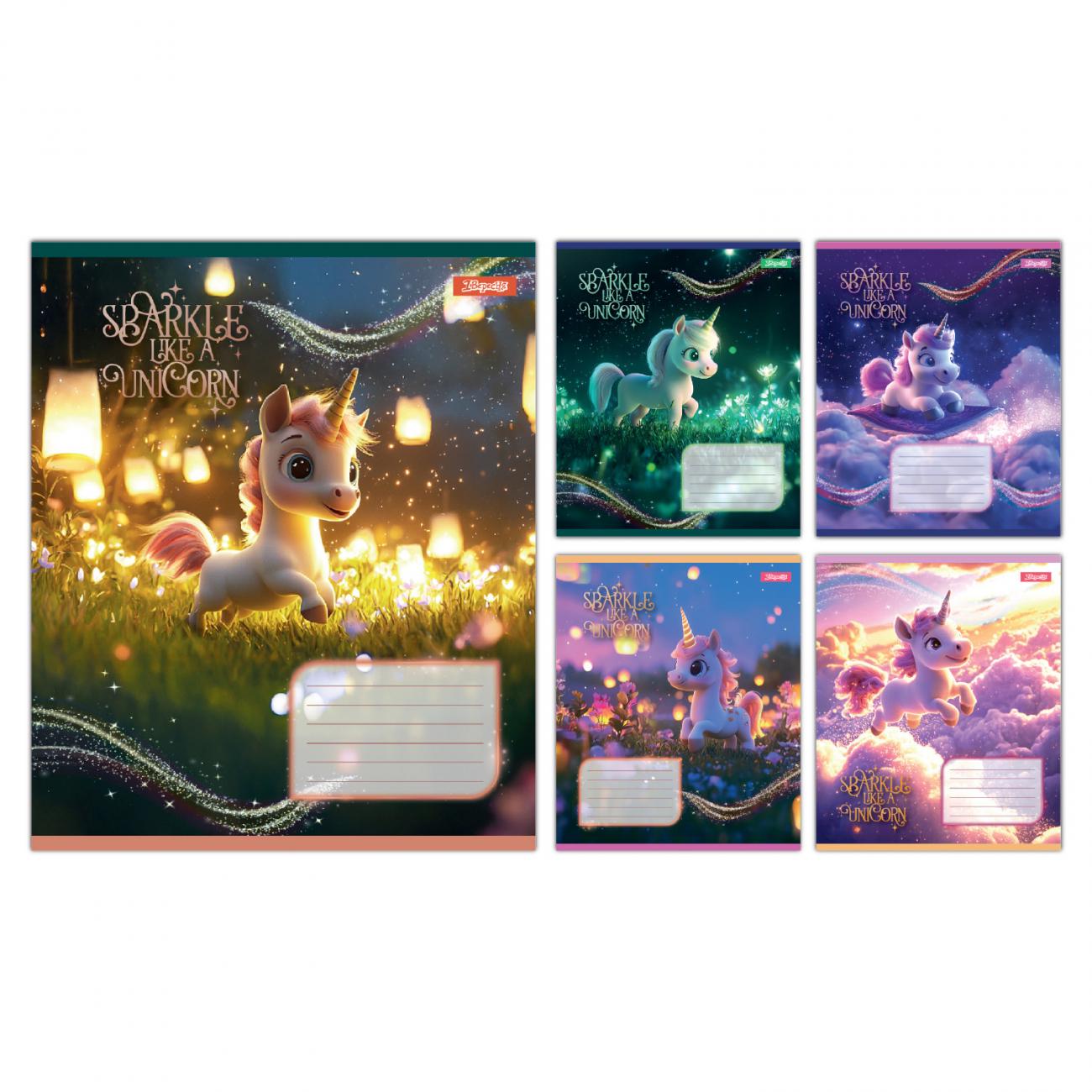 Зошити учнівські 1 вересня Unicorn в клітинку 12 арк. 25 шт. (MTT-198883)