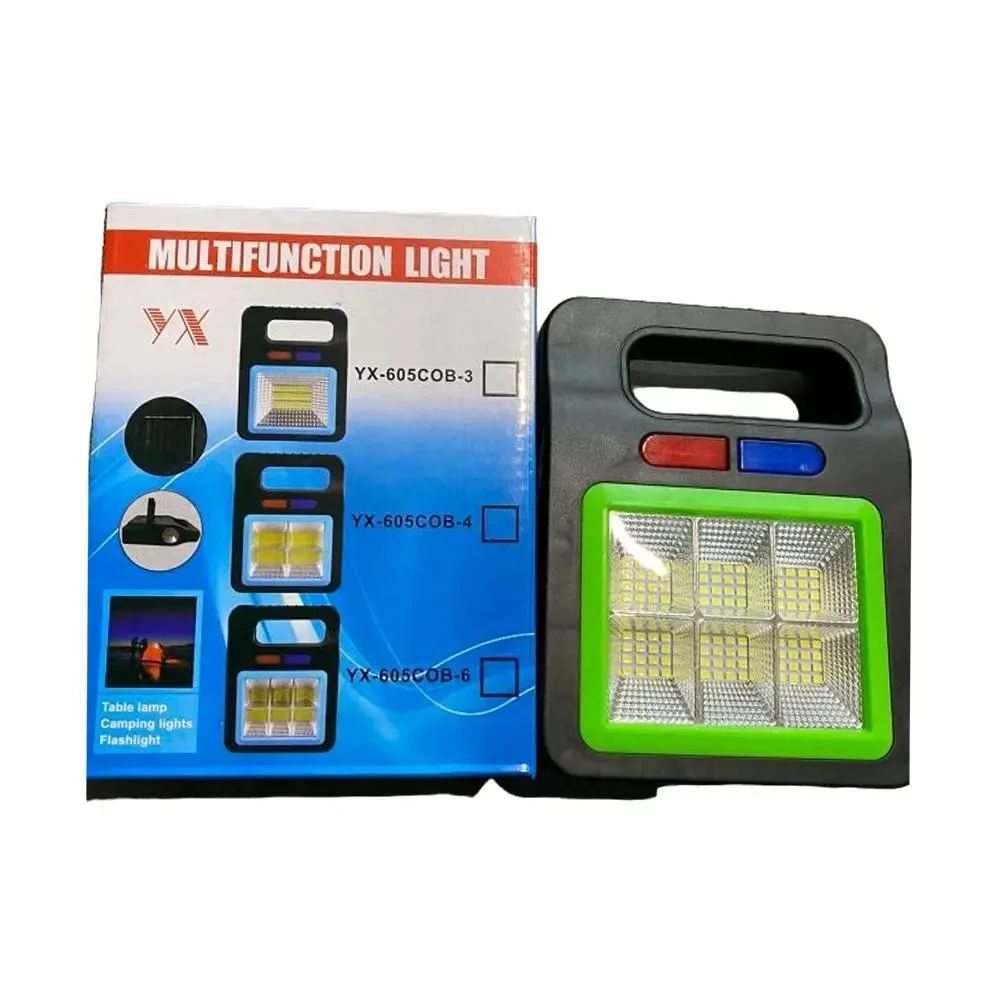 Фонарь переносной YX-605COB-6 Led Solar light аккумуляторный Зеленый (17945143) - фото 2