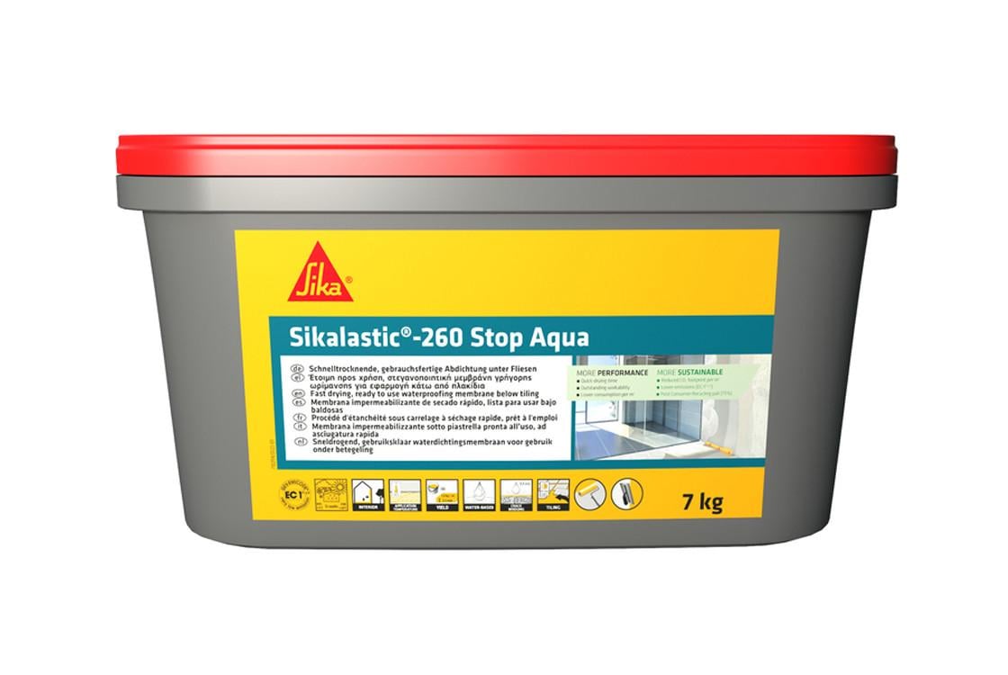 Рідке гідроізоляційне покриття SIKA Sikalastic-260 Stop Aqua відро 7 кг