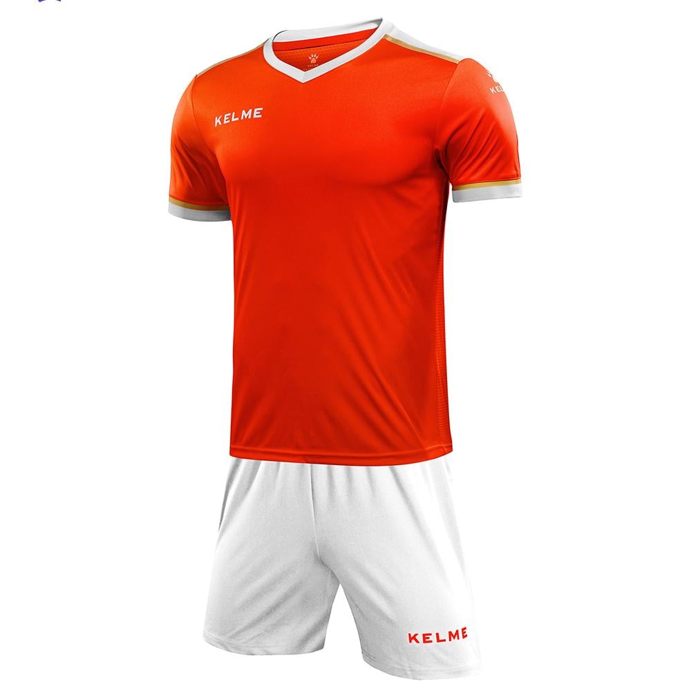 Комплект футбольной формы Kelme Segovia к/р M Оранжевый/Белый