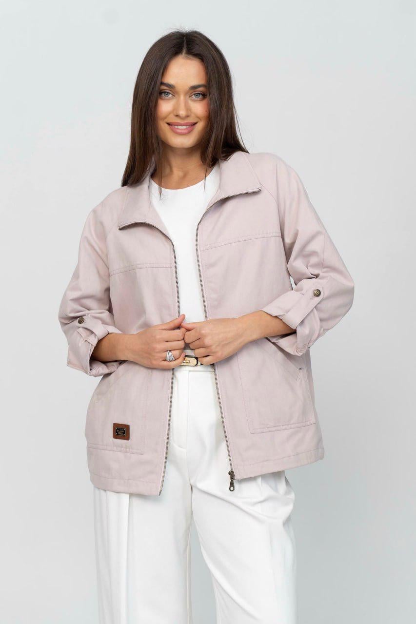 Куртка-блейзер женская Ришелье деним 3XL Пепельная роза (33304042)