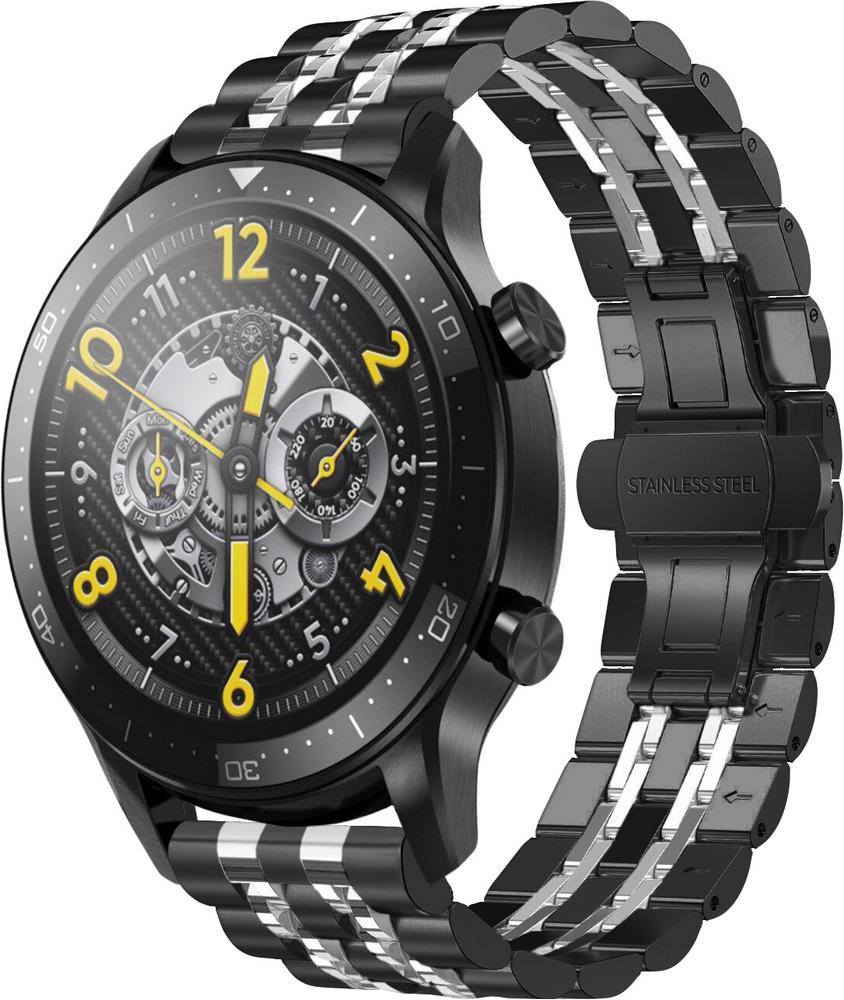 Браслет металлический Spinye Line для Realme Watch S Pro Black Silver (28990-03)