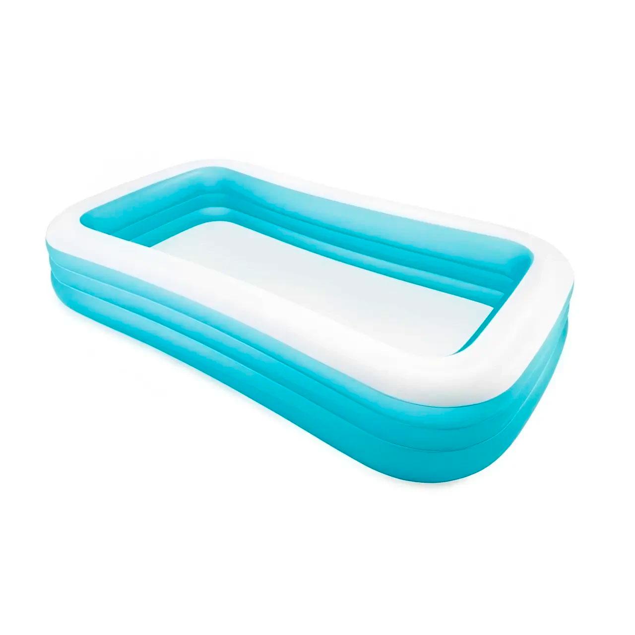 Басейн дитячий Intex надувний вініловий прямокутний Блакитний (14967584)