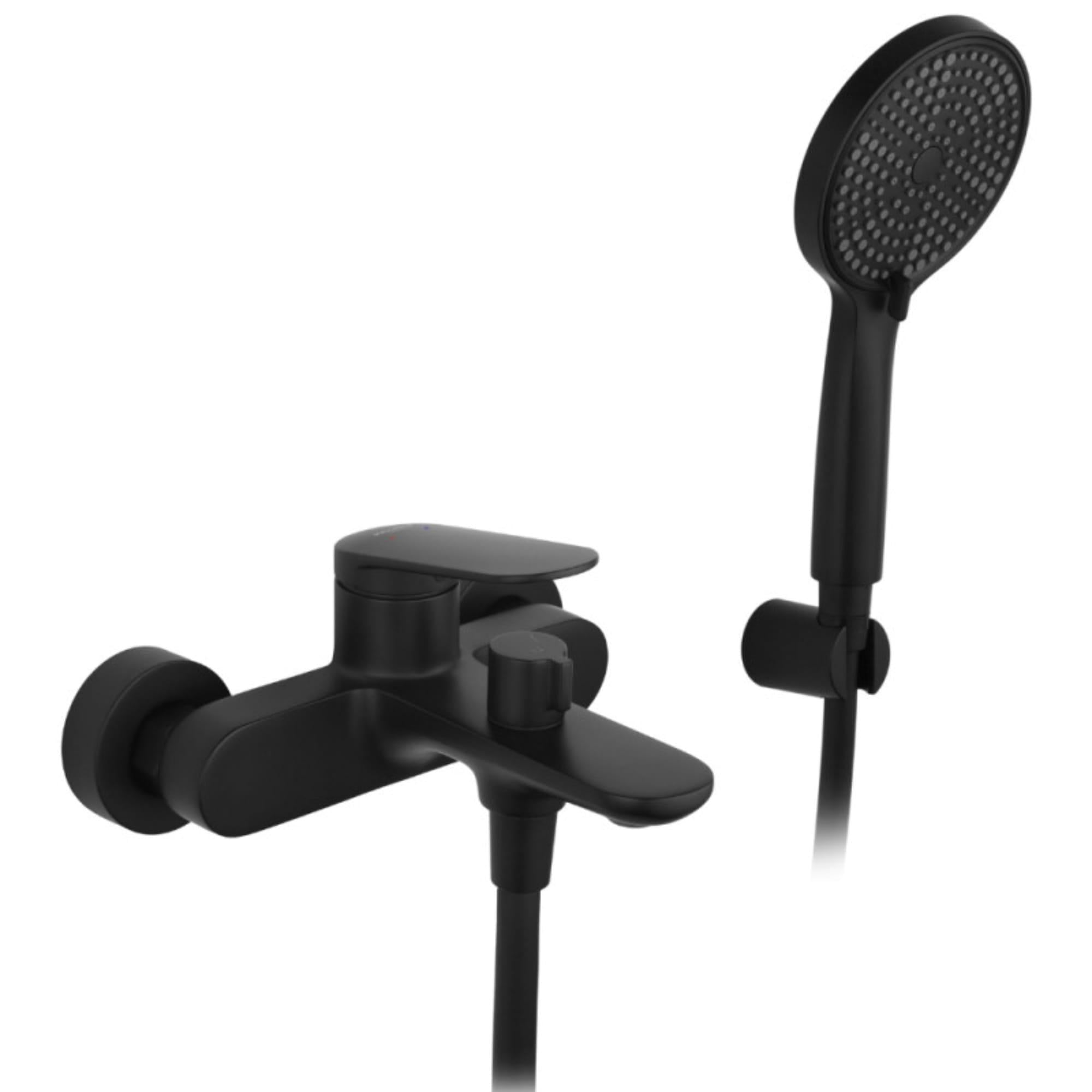 Смеситель для ванны Kroner Element однорычажный с ручной лейкой Черный (211315-3801)