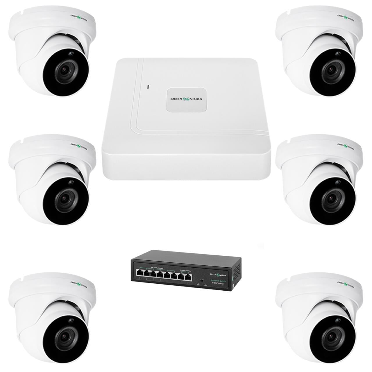 Комплект відеоспостереження GV-IP-K-W76/06 5MP на 6 камер
