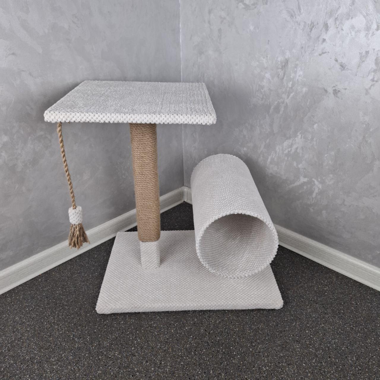 Когтеточка для кота с туннелем и лежанкой 63 см - фото 2