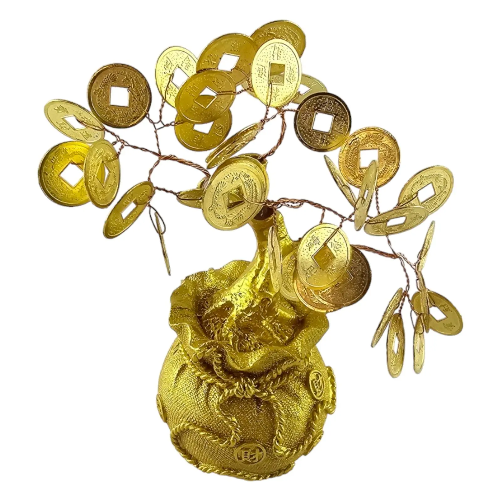 Денежное дерево в мешке богатства 16,5х15,5х9 см (35169)