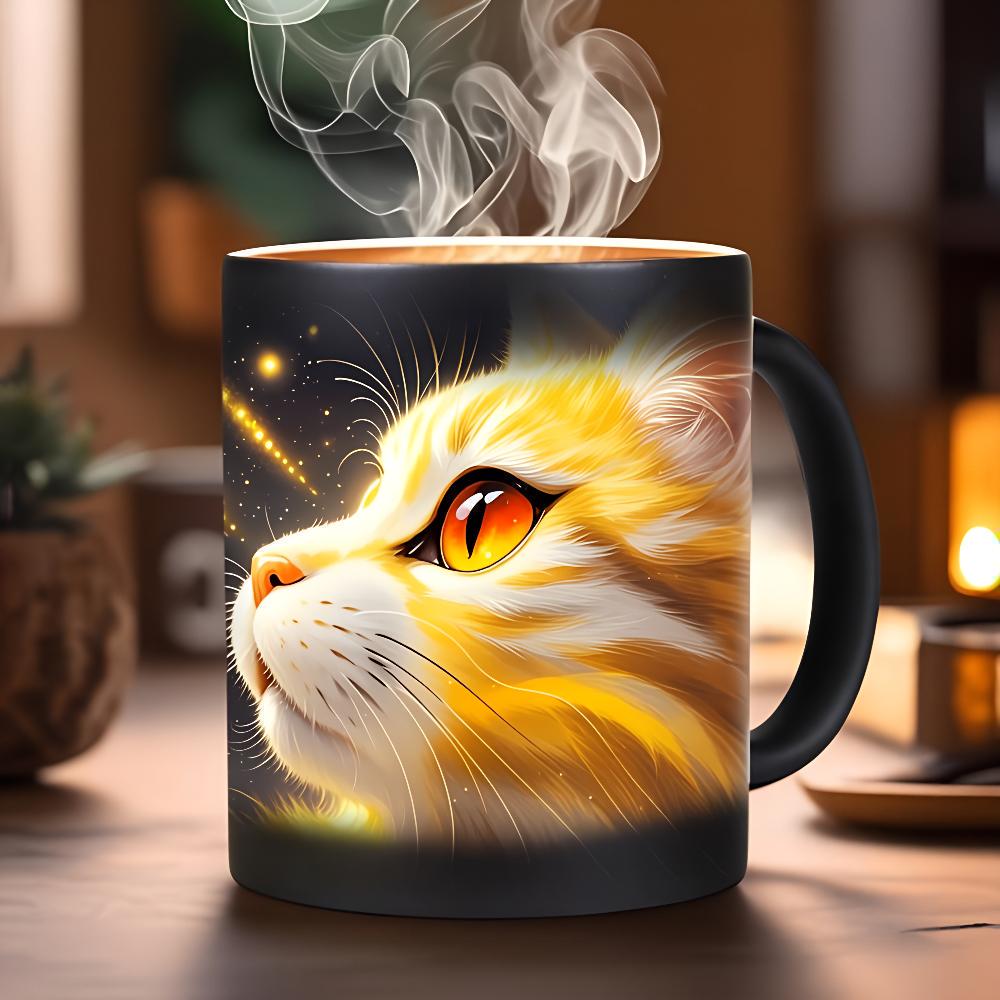 Кружка магическая Звездный кот чашка-хамелеон термоэффект изменяет цвет 330 мл