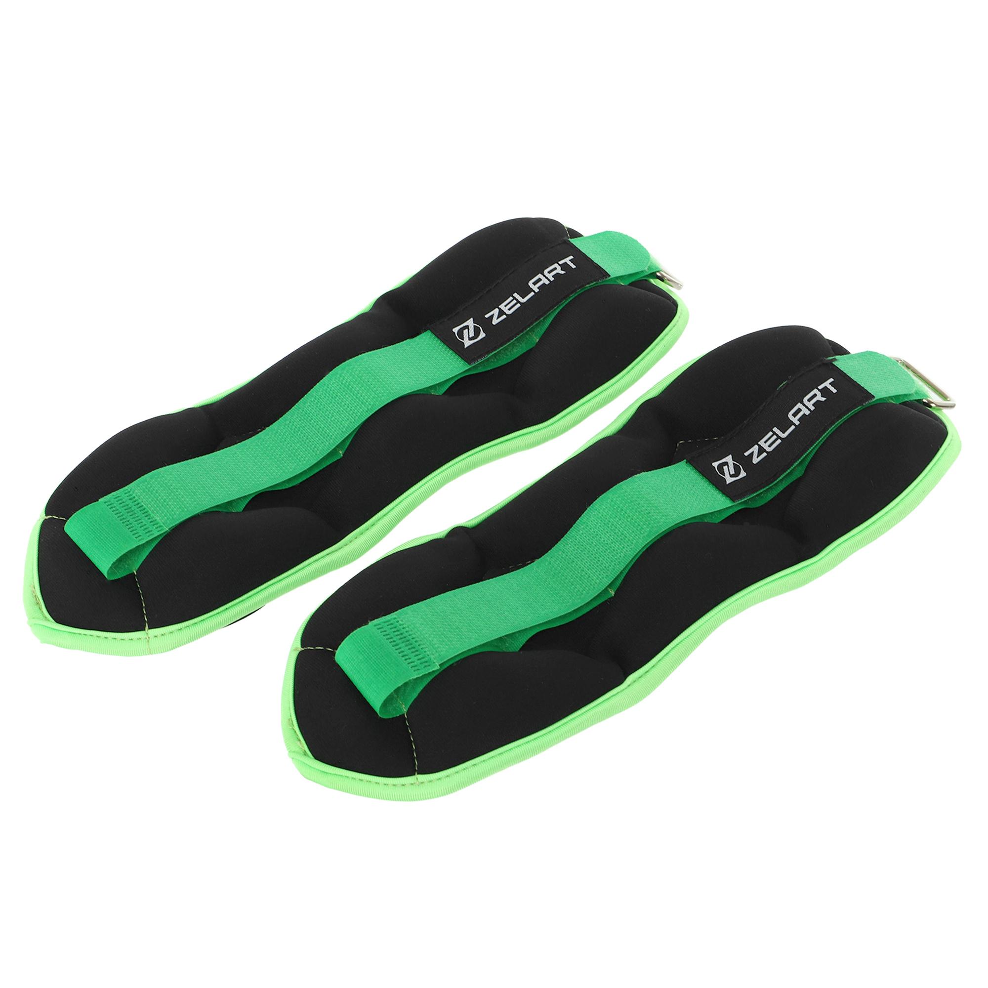 Обтяжувачі-манжети для рук та ніг Zelart Pro 2х0,5 кг Чорний/Салатовий (FI-7208-1_Черный-салатовый) - фото 2