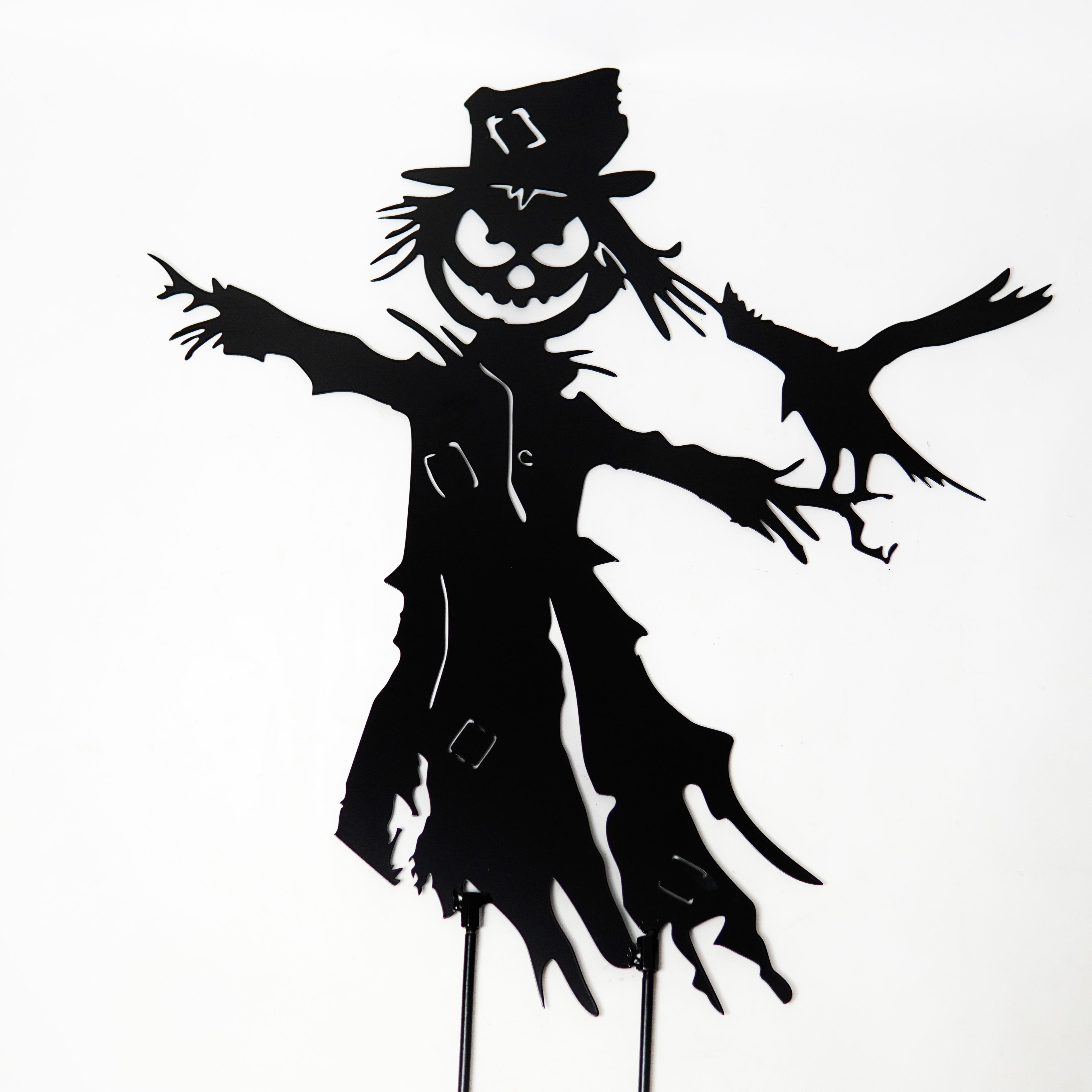 Декор для двора/газона или клумбы Чучело с вороном из металла (DCR076)