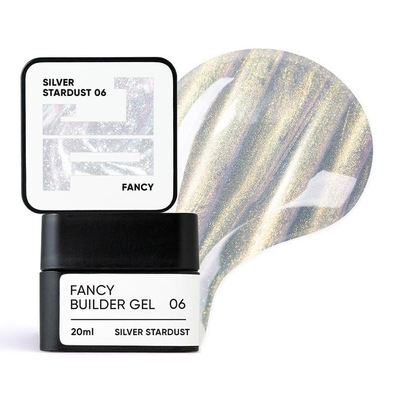 Білдер-гель Jerden Proff Fancy Builder Gel 06 Silver Stardust для нарощування та моделювання з ефектом хамелеону 20 мл Золотистий