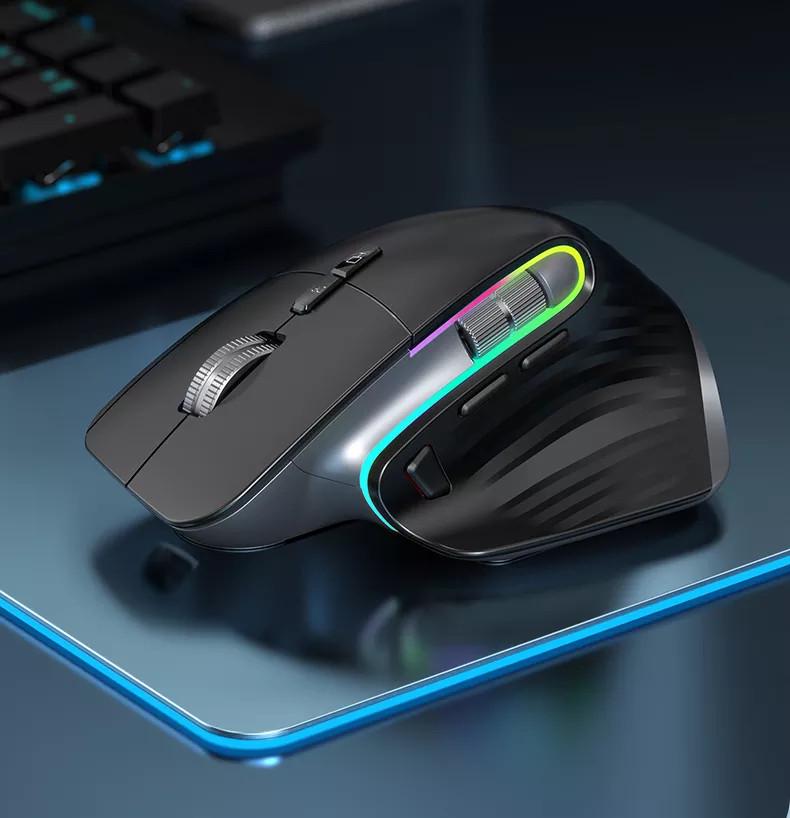 Миша бездротова Gamous M10 Bluetooth ігрова безшумна з акумулятором та підсвічуванням 2,4G Black - фото 5