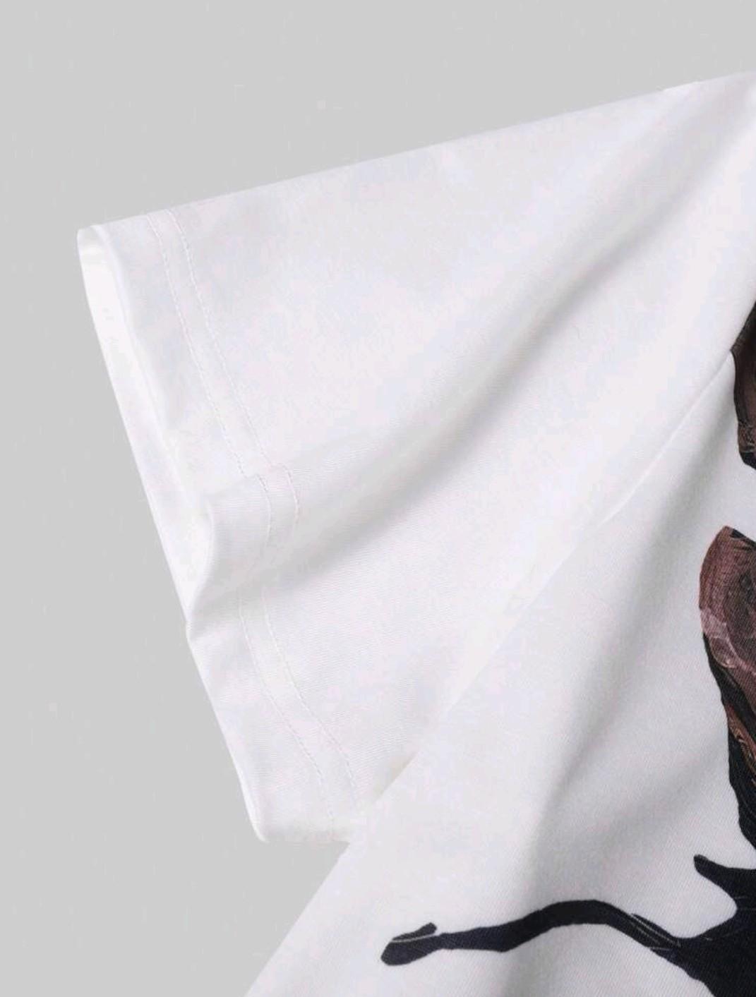 Футболка SUMMER With Funny Cartoon Dog Print XL Белый (27471556) - фото 3 Футболка SUMMER With Funny Cartoon Dog Print XL Белый (27471556) - фото 3