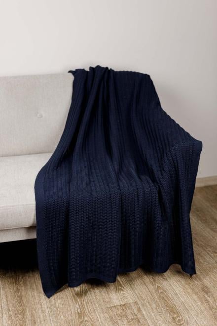 Плед в'язаний Прованс COTTON 120х200 см Синій Плед в'язаний Прованс COTTON 120х200 см Синій