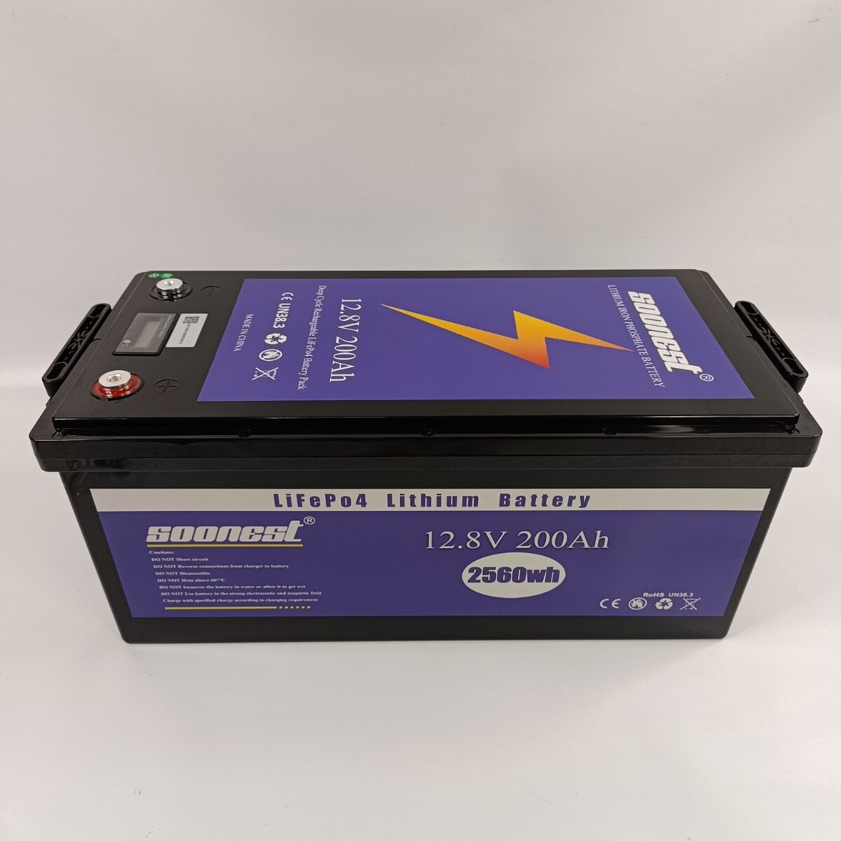 Акумулятор 128В 200Ah LiF з LCD-дисплеєм та різьбовими клемами (LFP-200)
