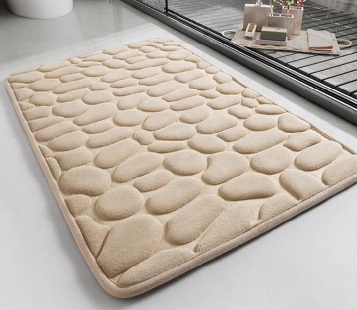 Коврик для ванной Stone Premium Memory Foam 80х50 см Бежевый (KS0005) - фото 4 Коврик для ванной Stone Premium Memory Foam 80х50 см Бежевый (KS0005) - фото 4