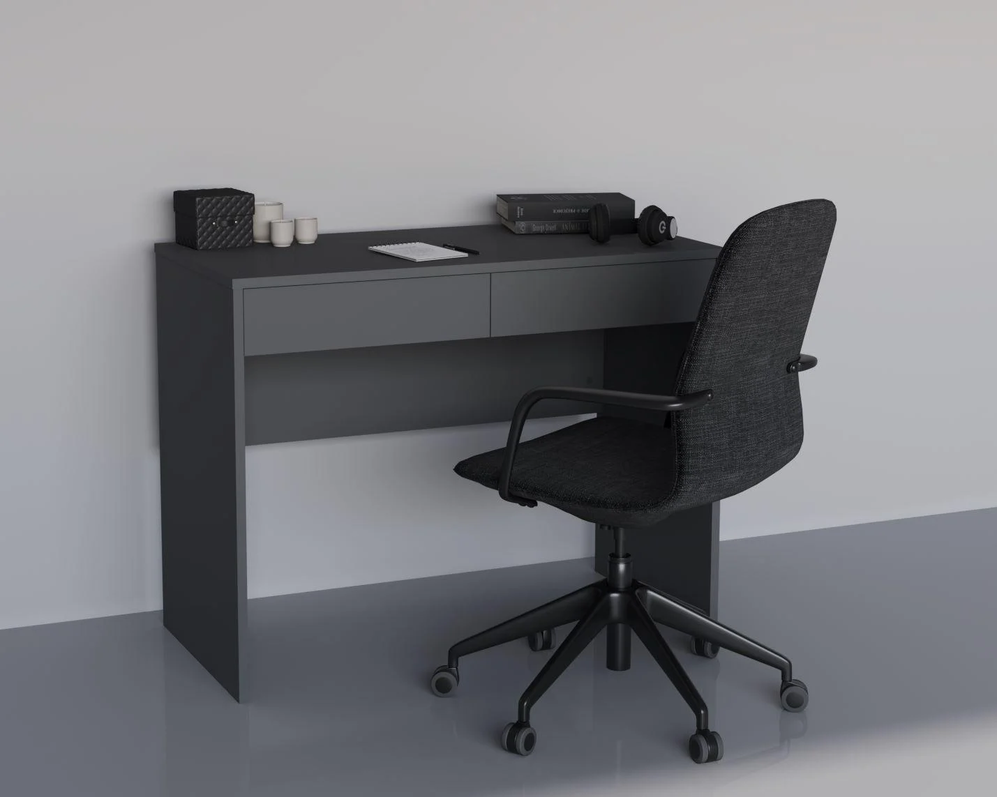 Стіл письмовий комп'ютерний Intarsio YOUNG 100х50 см Антрацит (YOUNG_А) - фото 3 Стіл письмовий комп'ютерний Intarsio YOUNG 100х50 см Антрацит (YOUNG_А) - фото 3